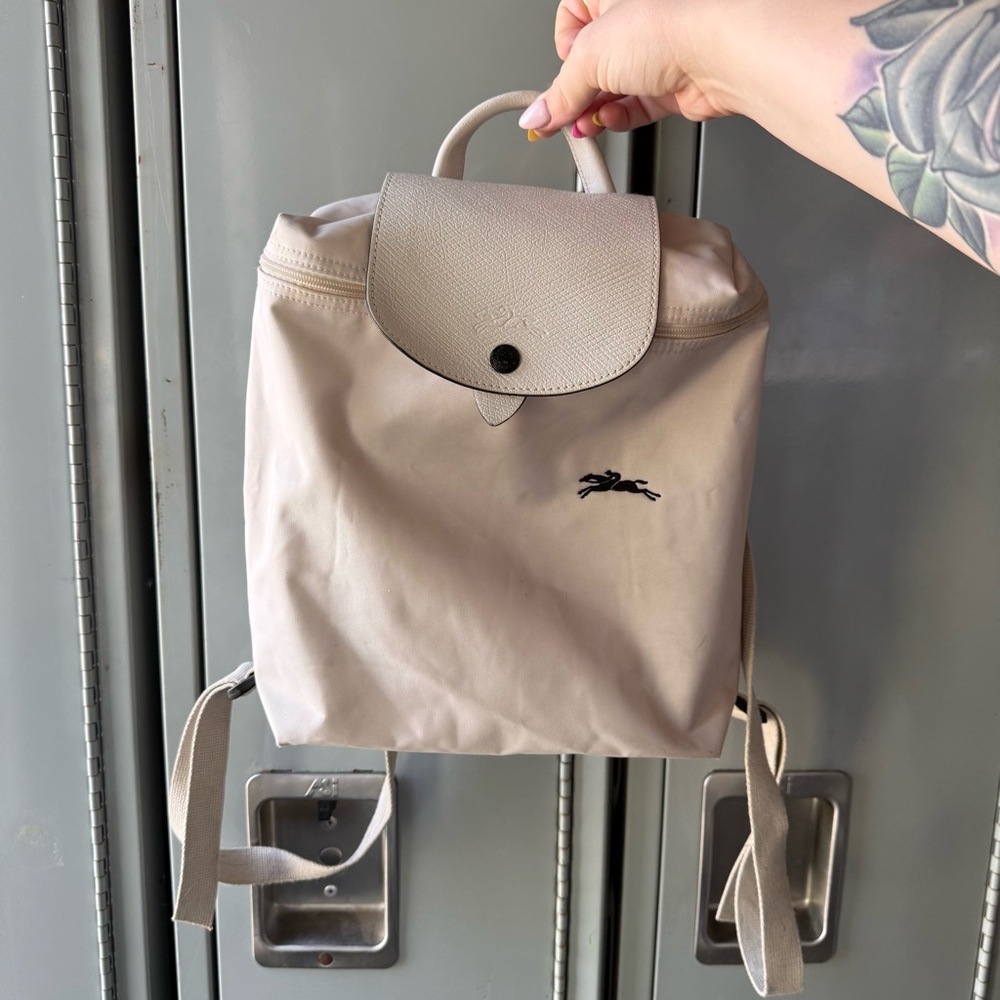 Longchamp White Backpack